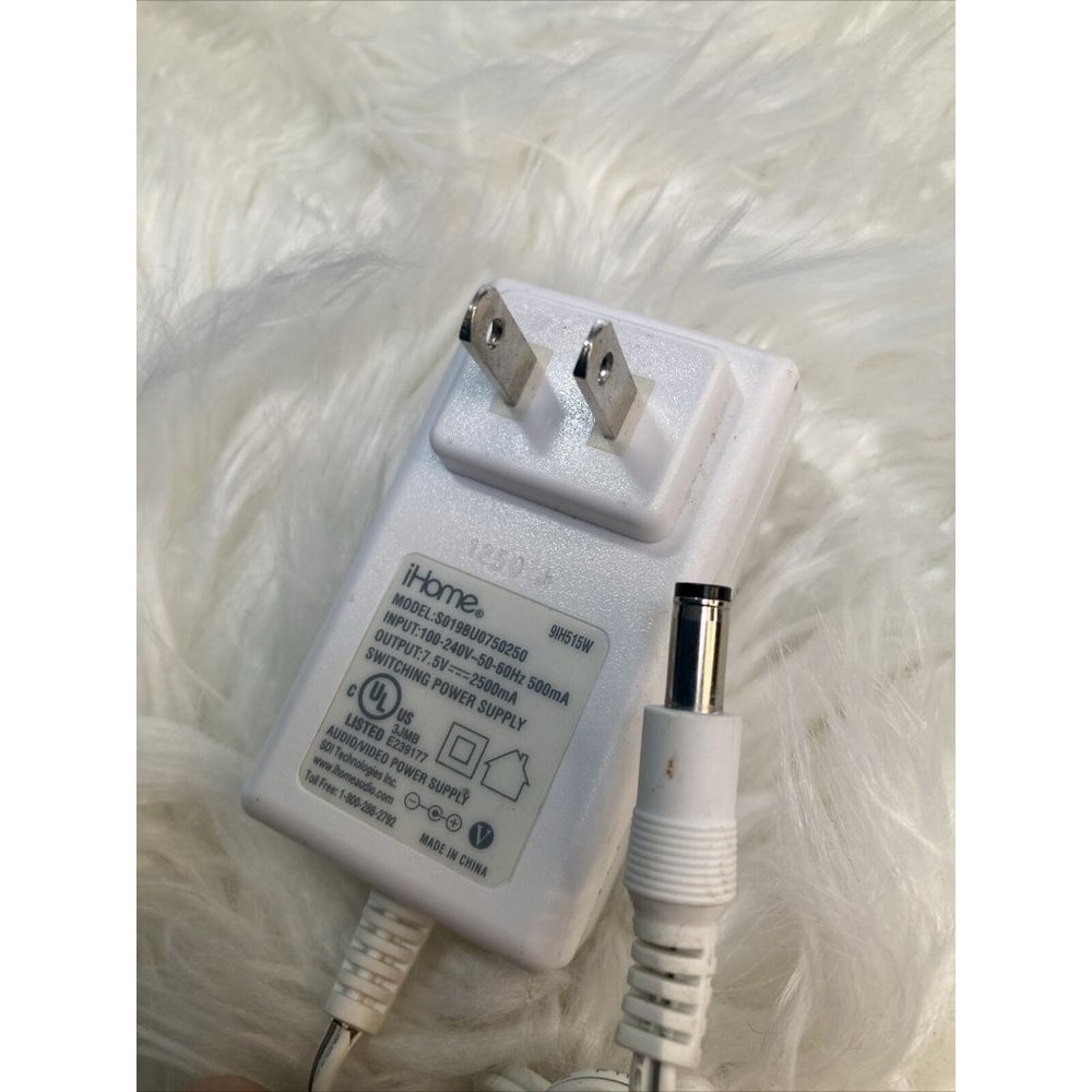 iHome SWITCHING POWER SUPPLY  S019BU0750250  7.5V 2500mA  9Ih515w